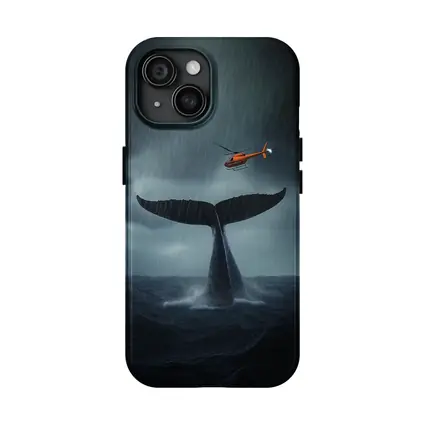 Whale Tail Rising Storm Sea Helicopter
