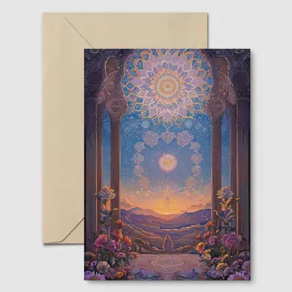 Mandala Arch Floral Mystic Sunset Landscape