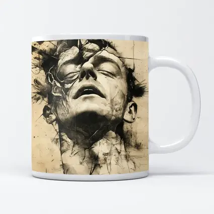 Expressive Charcoal Portrait Man Dark Abstract