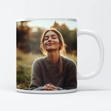 Woman Meditating Outdoors Golden Hour Nature