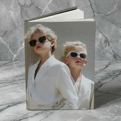 Two Blonde Kids White Blazers Sunglasses