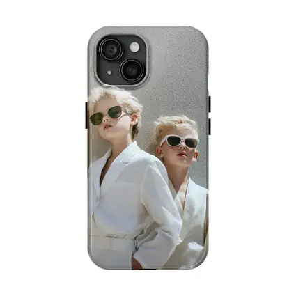 Two Blonde Kids White Blazers Sunglasses