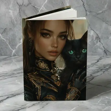Fantasy Woman Cat Ears Black Cat Portrait