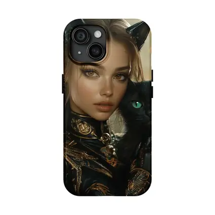 Fantasy Woman Cat Ears Black Cat Portrait