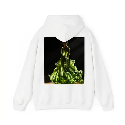 Woman Green Lettuce Gown Dark Stage