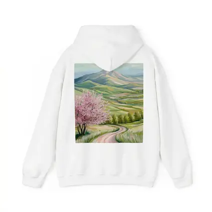 Cherry Blossom Tree Spring Valley Mountain Landscape