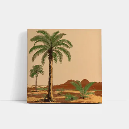 Desert Palm Trees Vintage Botanical Illustration