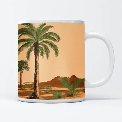 Desert Palm Trees Vintage Botanical Illustration