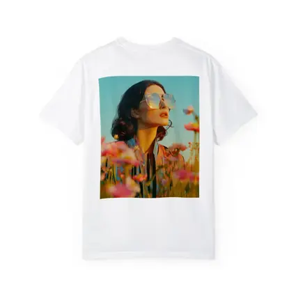 Woman Sunglasses Pink Wildflower Field Summer