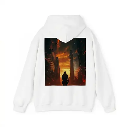 Soldier Standing In Burning City Streets
