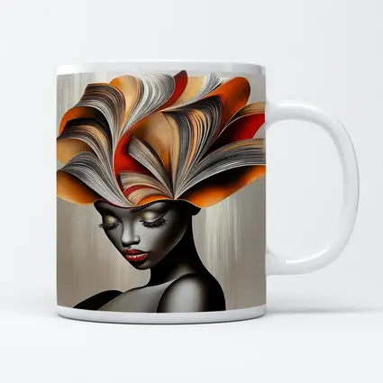 Woman With Book Pages Headdress Art