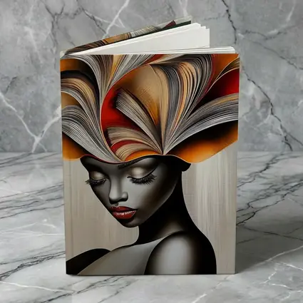 Woman With Book Pages Headdress Art