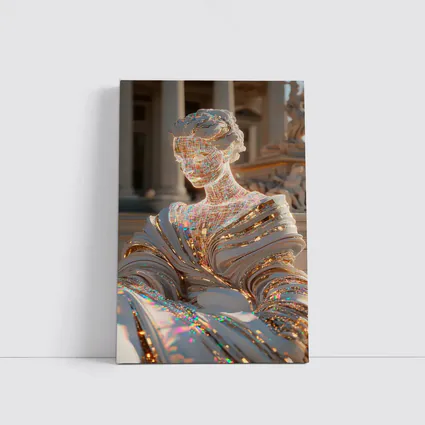 Holographic Greek Sculpture Classical Architecture Background
