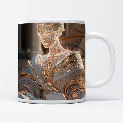 Holographic Greek Sculpture Classical Architecture Background