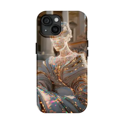 Holographic Greek Sculpture Classical Architecture Background