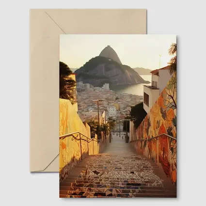 Rio de Janeiro Stairs Sugarloaf Mountain View