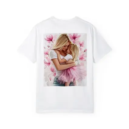Mother Daughter Hug Pink Magnolia Flowers
