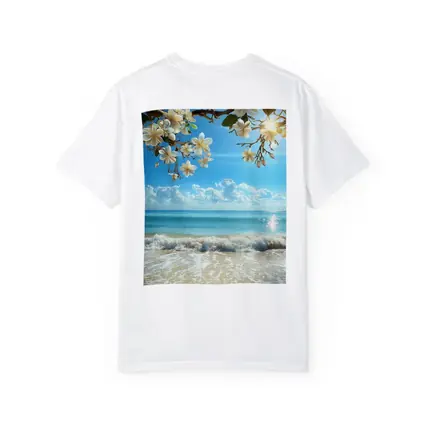 Plumeria Flowers Over Tropical Beach Ocean