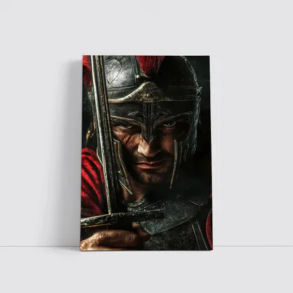 Spartan Warrior Helmet Sword Dark Background