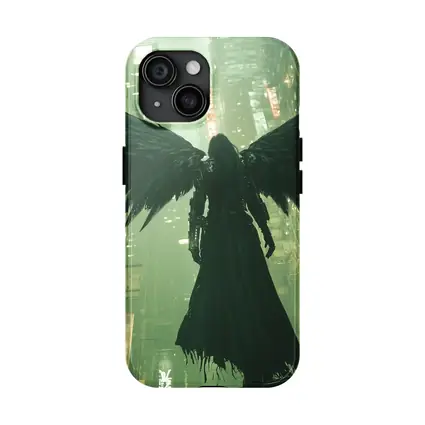 Dark Angel Black Wings Cyberpunk City