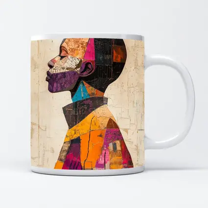 Abstract Collage Portrait Man Side Profile