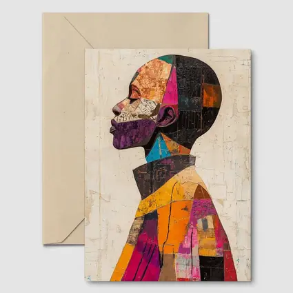 Abstract Collage Portrait Man Side Profile