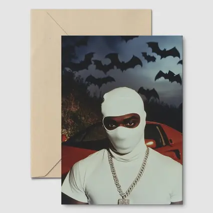 Masked Man Red Ferrari Bats Night