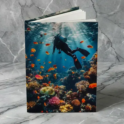 Scuba Diver Over Tropical Coral Reef