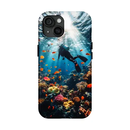 Scuba Diver Over Tropical Coral Reef