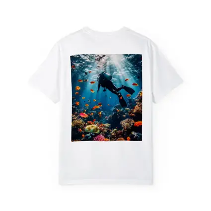 Scuba Diver Over Tropical Coral Reef