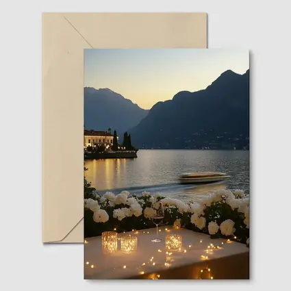Lake Como Sunset Roses Candlelight Evening