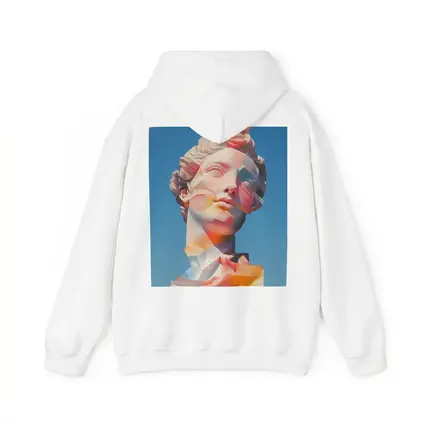 Classical Sculpture Glitch Art Blue Sky