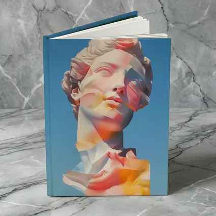 Classical Sculpture Glitch Art Blue Sky