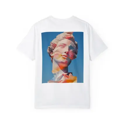 Classical Sculpture Glitch Art Blue Sky
