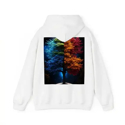 Colorful Tree Split Seasons Starry Night