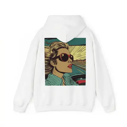 Pop Art Woman Driving Convertible Open Road
