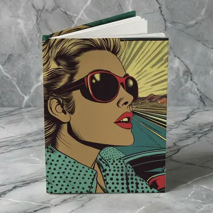 Pop Art Woman Driving Convertible Open Road