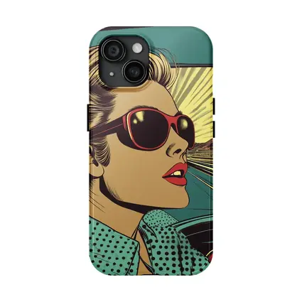 Pop Art Woman Driving Convertible Open Road