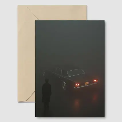 Dark Chevrolet Impala Figure Foggy Night