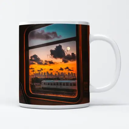 City Skyline Sunset View Train Window