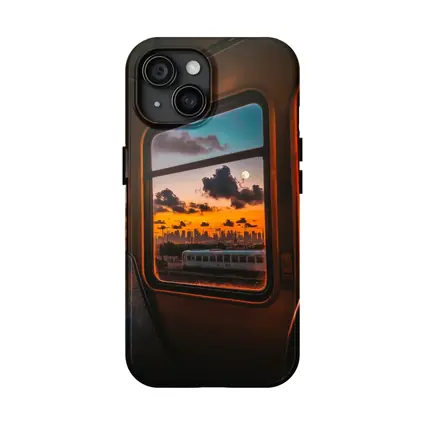 City Skyline Sunset View Train Window