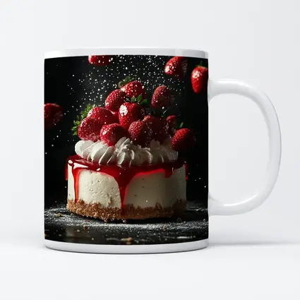 Strawberry Cheesecake Dark Background Food Art