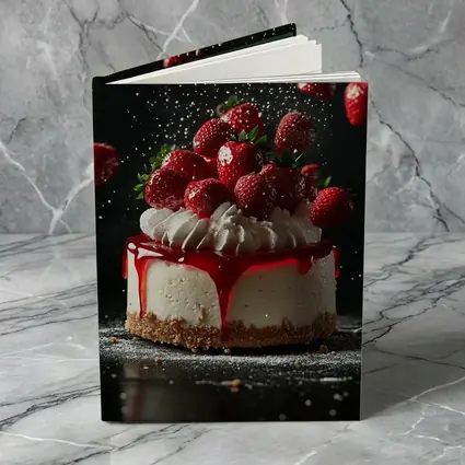 Strawberry Cheesecake Dark Background Food Art