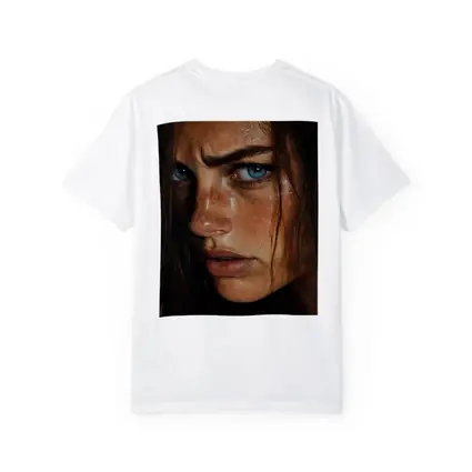 Blue Eyed Freckled Woman Dark Background Portrait
