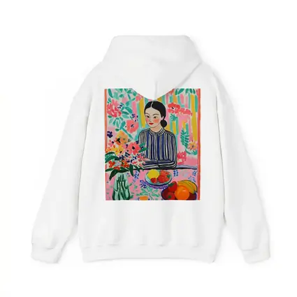 Woman With Fruit Bowl Floral Matisse Style