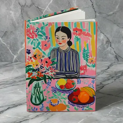 Woman With Fruit Bowl Floral Matisse Style
