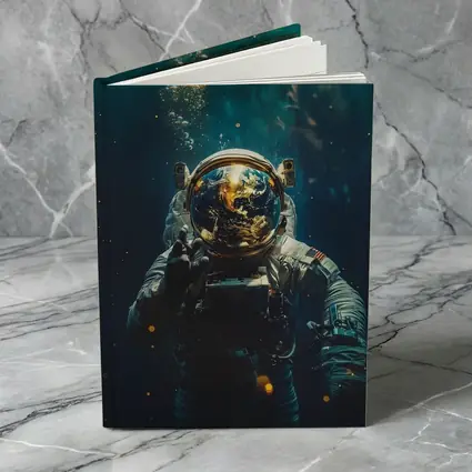 Astronaut Floating Underwater Earth Reflection