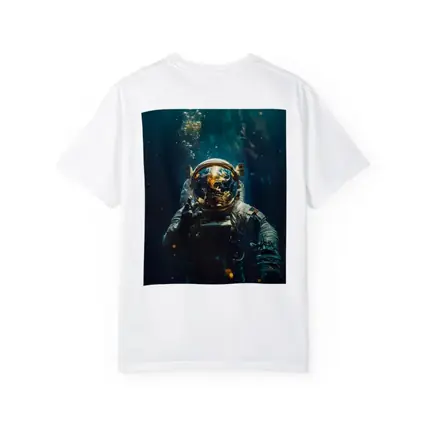 Astronaut Floating Underwater Earth Reflection