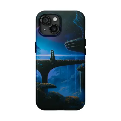 Couple Silhouette Fantasy Blue Alien Landscape