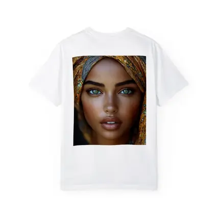 Woman Portrait Green Eyes Gold Headscarf